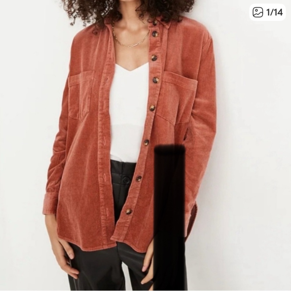 Madewell Terracotta Corduroy Shirt Jacket, XXS